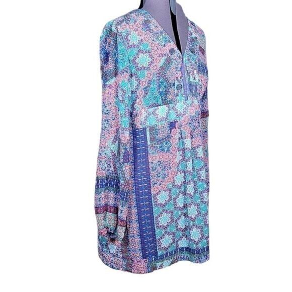 Linea Domani Long Sleeve V-neck Tunic Sz L - Picture 2 of 13